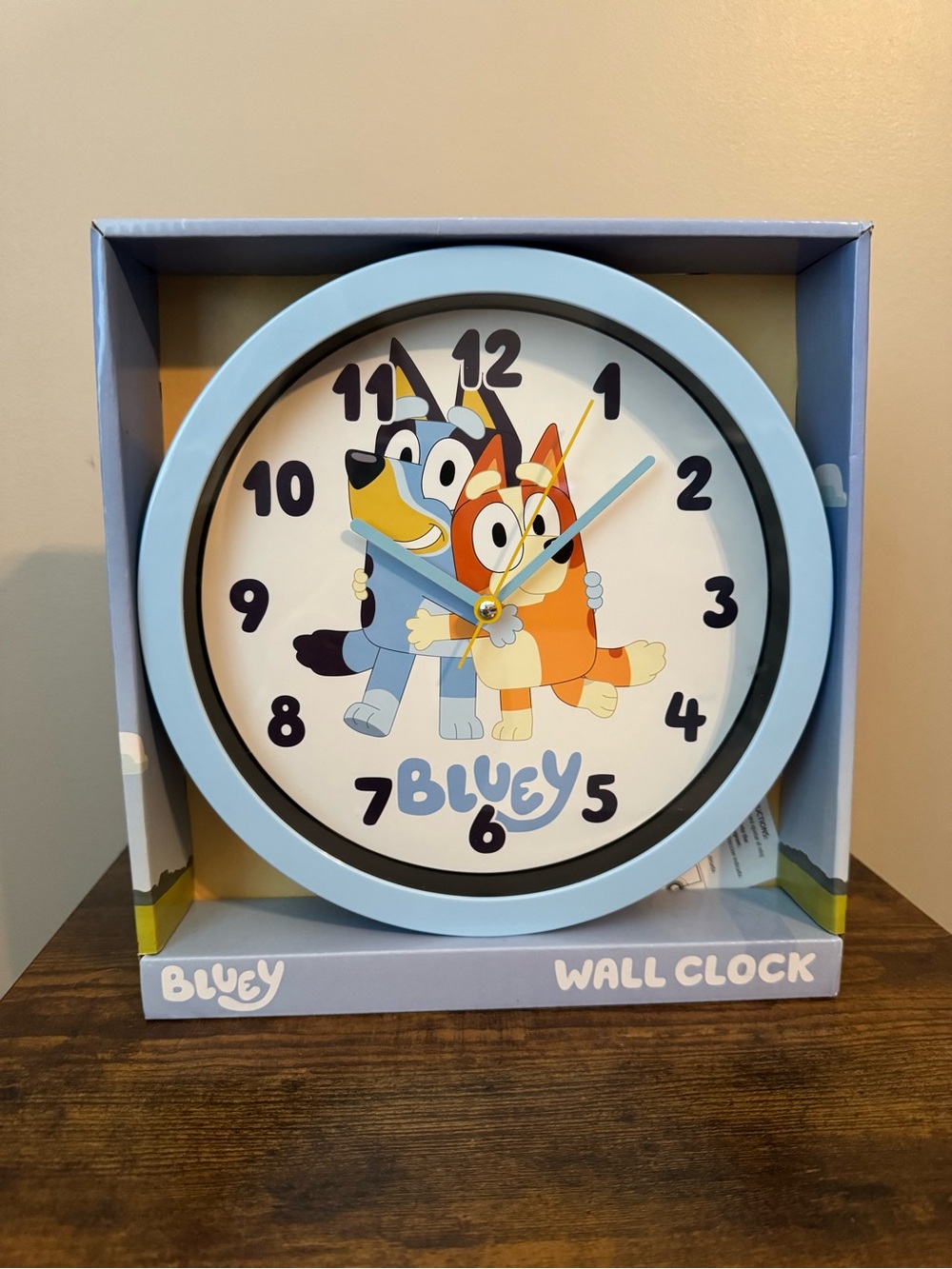 Bluey Wall Clock - Light Blue Frame